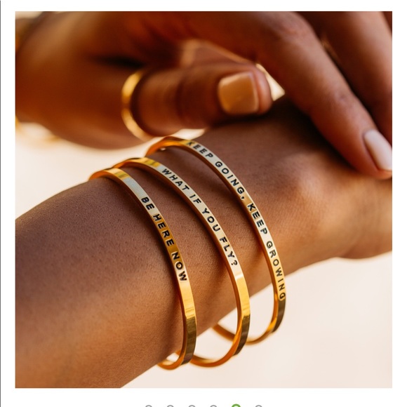 MantraBand “Enjoy the Journey” Bangle Gold - Picture 1 of 5